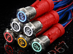 19mm 20A समुद्री पुश बटन स्विच 12v 24v 316L सामग्री 1NO