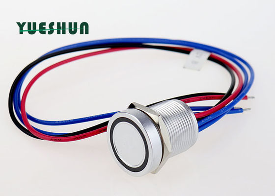 गुणवत्ता  12V 24V LED Illuminated Piezo Touch Switch , 19mm Switch Push Button Momentary कारखाना