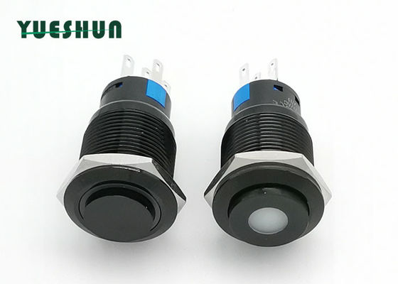गुणवत्ता  19mm Aluminum Push Button Switch High Round Head Blue White LED Lighted कारखाना