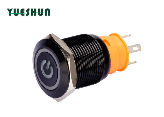 ब्लैक एनोडाइज्ड एल्यूमिना एंटी वैंडल स्विच 19mm 10amp लाल एलईडी लाइट के साथ