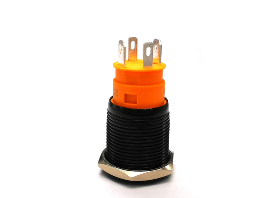 ब्लैक एनोडाइज्ड एल्यूमिना एंटी वैंडल स्विच 19mm 10amp लाल एलईडी लाइट के साथ